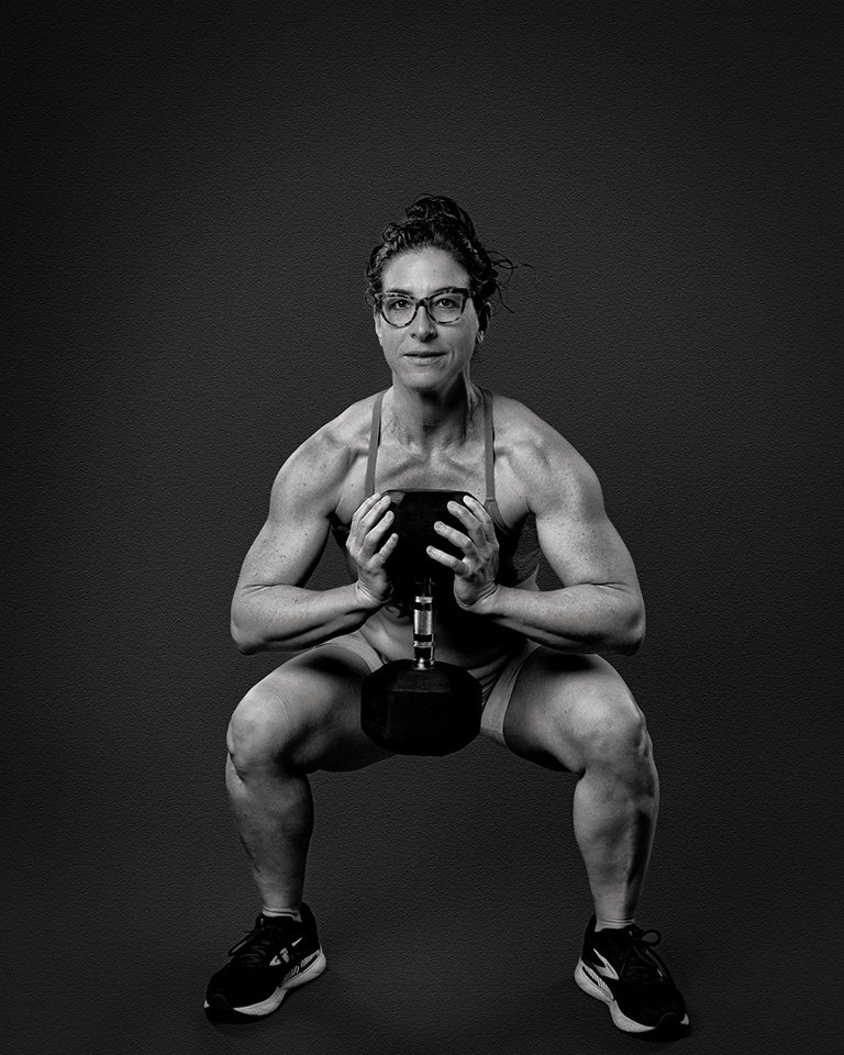 Emily Frydrych, founder of Corestead, training under load